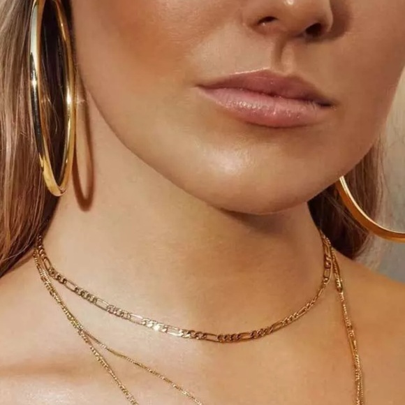 Yellow Gold Plated 1.5” Round Hoop Earrings - Picture 7 of 7